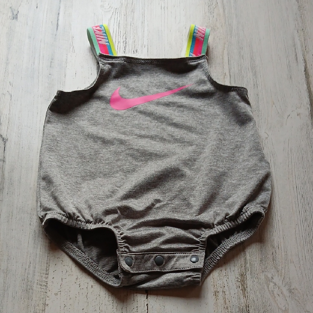 Nike Pink and Gray Diaper Cover with Vibrant Accents